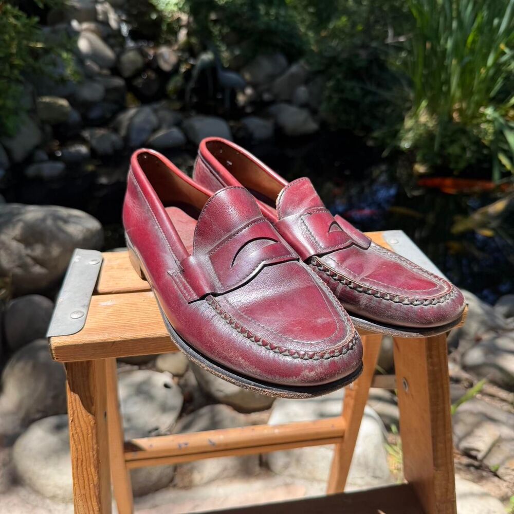 American-vintage Men's Burgundy and Red Loafers